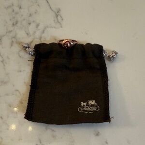 Coach Halo Tea Rose ring set in rose gold